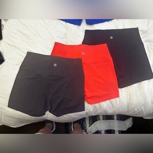 Lululemon Black and Red Shorts bundle short shorts